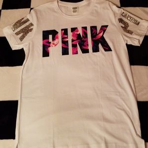 VS PINK bling campus tee
